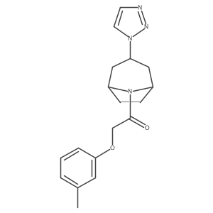 2-(3-methylphenoxy)-1-[3-(1H-1,2,3-triazol-1-yl)-8-azabicyclo[3.2.1]octan-8-yl]ethan-1-one结构式