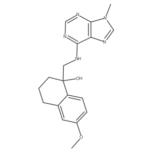 6-methoxy-1-{[(9-methyl-9H-purin-6-yl)amino]methyl}-1,2,3,4-tetrahydronaphthalen-1-ol结构式