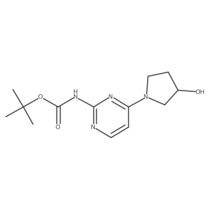 tert-butyl N-[4-(3-hydroxypyrrolidin-1-yl)pyrimidin-2-yl]carbamate结构式