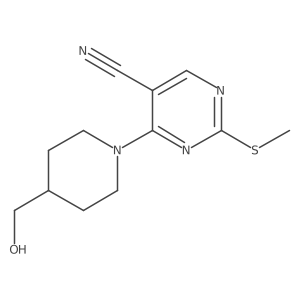 4-[4-(Hydroxymethyl)piperidin-1-yl]-2-(methylsulfanyl)pyrimidine-5-carbonitrile结构式
