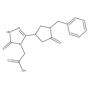 2-[3-(1-benzyl-5-oxopyrrolidin-3-yl)-5-sulfanylidene-4,5-dihydro-1H-1,2,4-triazol-4-yl]acetic acid Structure