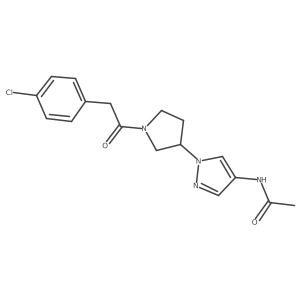 N-(1-{1-[2-(4-chlorophenyl)acetyl]pyrrolidin-3-yl}-1H-pyrazol-4-yl)acetamide Structure