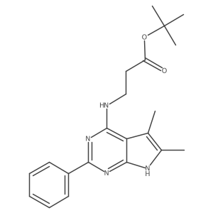 tert-butyl 3-[(5,6-dimethyl-2-phenyl-7H-pyrrolo[2,3-d]pyrimidin-4-yl)amino]propanoate Structure