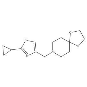 8-[(2-Cyclopropyl-1,3-thiazol-4-yl)methyl]-1,4-dioxa-8-azaspiro[4.5]decane结构式