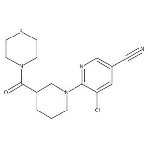 5-Chloro-6-[3-(thiomorpholine-4-carbonyl)piperidin-1-yl]pyridine-3-carbonitrile Structure