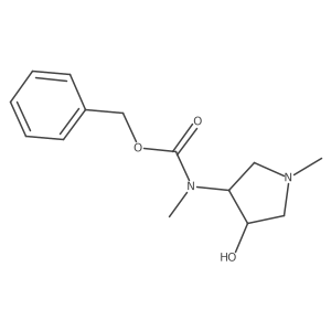 rac-benzyl N-[(3R,4R)-4-hydroxy-1-methylpyrrolidin-3-yl]-N-methylcarbamate结构式