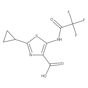 2-Cyclopropyl-5-(2,2,2-trifluoroacetamido)-1,3-thiazole-4-carboxylic acid结构式