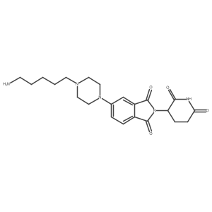5-[4-(5-aminopentyl)piperazin-1-yl]-2-(2,6-dioxopiperidin-3-yl)-2,3-dihydro-1H-isoindole-1,3-dione结构式
