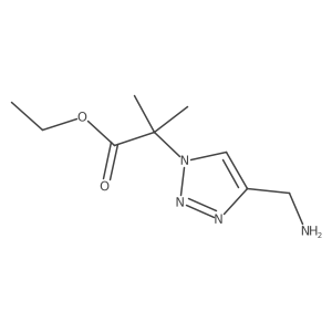 ethyl 2-[4-(aminomethyl)-1H-1,2,3-triazol-1-yl]-2-methylpropanoate结构式
