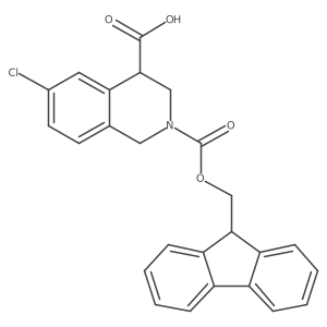 6-chloro-2-{[(9H-fluoren-9-yl)methoxy]carbonyl}-1,2,3,4-tetrahydroisoquinoline-4-carboxylic acid Structure
