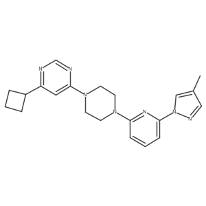 4-cyclobutyl-6-{4-[6-(4-methyl-1H-pyrazol-1-yl)pyridin-2-yl]piperazin-1-yl}pyrimidine结构式