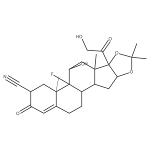 2alpha-Cyano-9alpha-fluoro-11beta,21-dihydroxy-16alpha,17alpha-isopropylidenedioxy-4-pregnene-3,20-dione结构式