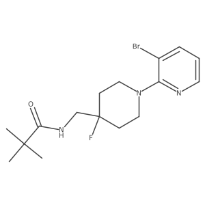 N-{[1-(3-bromopyridin-2-yl)-4-fluoropiperidin-4-yl]methyl}-2,2-dimethylpropanamide结构式