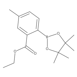 Ethyl 5-methyl-2-(4,4,5,5-tetramethyl-1,3,2-dioxaborolan-2-yl)benzoate结构式