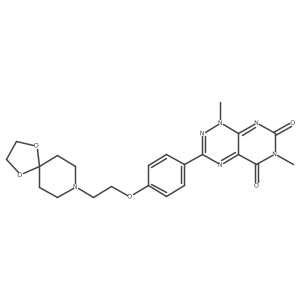 3-(4-(2-(1,4-Dioxa-8-azaspiro[4.5]decan-8-yl)ethoxy)phenyl)-1,6-dimethylpyrimido[5,4-e][1,2,4]triazine-5,7(1H,6H)-dione Structure