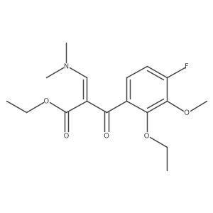Ethyl 3-(dimethylamino)-2-(2-ethoxy-4-fluoro-3-methoxybenzoyl)prop-2-enoate结构式