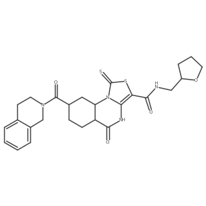 5-oxo-N-[(oxolan-2-yl)methyl]-1-sulfanylidene-8-(1,2,3,4-tetrahydroisoquinoline-2-carbonyl)-1H,4H,5H-[1,3]thiazolo[3,4-a]quinazoline-3-carboxamide结构式