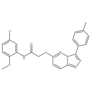 N-(5-chloro-2-methoxyphenyl)-2-((3-(p-tolyl)-[1,2,4]triazolo[4,3-b]pyridazin-6-yl)thio)acetamide结构式