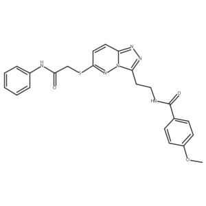 4-methoxy-N-(2-(6-((2-oxo-2-(phenylamino)ethyl)thio)-[1,2,4]triazolo[4,3-b]pyridazin-3-yl)ethyl)benzamide结构式