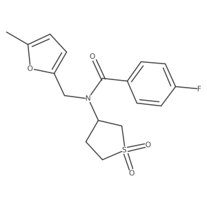N-(1,1-dioxidotetrahydrothiophen-3-yl)-4-fluoro-N-[(5-methylfuran-2-yl)methyl]benzamide结构式