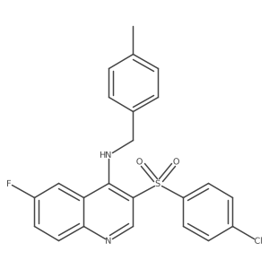 3-((4-chlorophenyl)sulfonyl)-6-fluoro-N-(4-methylbenzyl)quinolin-4-amine Structure