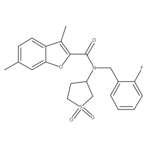 N-(1,1-dioxidotetrahydrothiophen-3-yl)-N-(2-fluorobenzyl)-3,6-dimethyl-1-benzofuran-2-carboxamide Structure