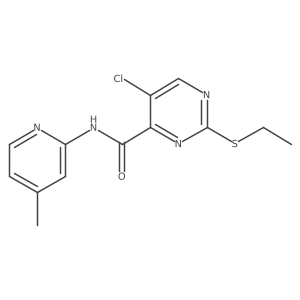 5-chloro-2-(ethylsulfanyl)-N-(4-methylpyridin-2-yl)pyrimidine-4-carboxamide结构式
