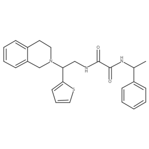 N1-(2-(3,4-dihydroisoquinolin-2(1H)-yl)-2-(thiophen-2-yl)ethyl)-N2-(1-phenylethyl)oxalamide结构式