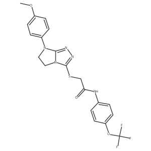 2-{[7-(4-methoxyphenyl)-5H,6H,7H-imidazo[2,1-c][1,2,4]triazol-3-yl]sulfanyl}-N-[4-(trifluoromethoxy)phenyl]acetamide结构式