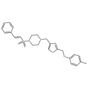 1-({2-[(4-Fluorophenoxy)methyl]-1,3-thiazol-4-yl}methyl)-4-(2-phenylethenesulfonyl)piperazine结构式