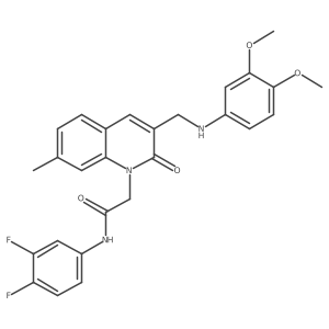N-(3,4-difluorophenyl)-2-(3-(((3,4-dimethoxyphenyl)amino)methyl)-7-methyl-2-oxoquinolin-1(2H)-yl)acetamide结构式