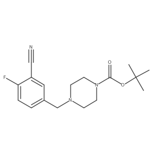 Tert-butyl 4-(3-cyano-4-fluorobenzyl)piperazine-1-carboxylate结构式