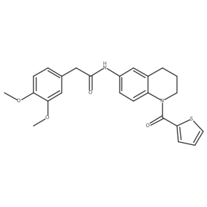 2-(3,4-dimethoxyphenyl)-N-[1-(thiophene-2-carbonyl)-1,2,3,4-tetrahydroquinolin-6-yl]acetamide Structure