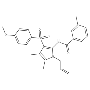 N-{3-[(4-methoxyphenyl)sulfonyl]-4,5-dimethyl-1-(prop-2-en-1-yl)-1H-pyrrol-2-yl}-3-methylbenzamide结构式