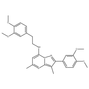 2-(3,4-dimethoxyphenyl)-N-[2-(3,4-dimethoxyphenyl)ethyl]-3,5-dimethylpyrazolo[1,5-a]pyrimidin-7-amine Structure