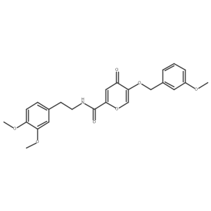 N-(3,4-dimethoxyphenethyl)-5-((3-methoxybenzyl)oxy)-4-oxo-4H-pyran-2-carboxamide结构式