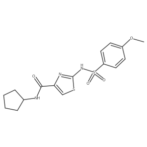 N-cyclopentyl-2-(4-methoxyphenylsulfonamido)thiazole-4-carboxamide Structure