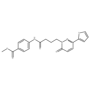 Methyl 4-{4-[6-oxo-3-(thiophen-2-yl)-1,6-dihydropyridazin-1-yl]butanamido}benzoate结构式