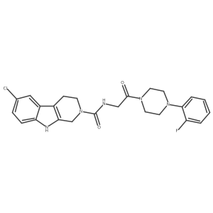 6-chloro-N-[2-[4-(2-fluorophenyl)piperazin-1-yl]-2-oxo-ethyl]-1,3,4,9-tetrahydropyrido[3,4-b]indole-2-carboxamide Structure