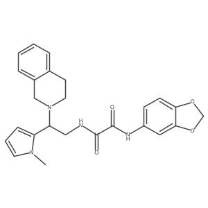 N1-(benzo[d][1,3]dioxol-5-yl)-N2-(2-(3,4-dihydroisoquinolin-2(1H)-yl)-2-(1-methyl-1H-pyrrol-2-yl)ethyl)oxalamide结构式