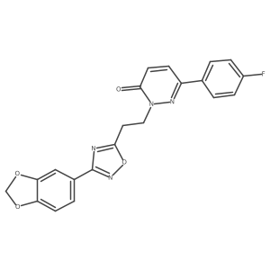 2-(2-(3-(benzo[d][1,3]dioxol-5-yl)-1,2,4-oxadiazol-5-yl)ethyl)-6-(4-fluorophenyl)pyridazin-3(2H)-one结构式