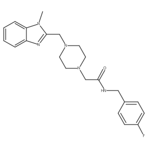 N-(4-fluorobenzyl)-2-(4-((1-methyl-1H-benzo[d]imidazol-2-yl)methyl)piperazin-1-yl)acetamide结构式