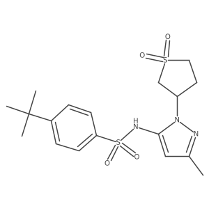 4-(tert-butyl)-N-(1-(1,1-dioxidotetrahydrothiophen-3-yl)-3-methyl-1H-pyrazol-5-yl)benzenesulfonamide Structure