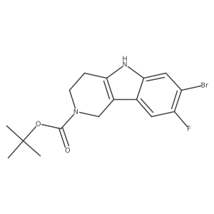 tert-butyl 7-bromo-8-fluoro-3,4-dihydro-1H-pyrido[4,3-b]indole-2(5H)-carboxylate结构式