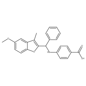 4-{[(5-Methoxy-3-methyl-1-benzofuran-2-yl)(phenyl)methyl]amino}benzoic acid Structure