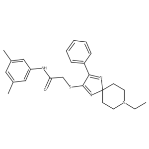 N-(3,5-dimethylphenyl)-2-((8-ethyl-3-phenyl-1,4,8-triazaspiro[4.5]deca-1,3-dien-2-yl)thio)acetamide结构式