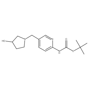 [5-((R)-3-hydroxy-pyrrolidin-1-ylmethyl)-pyridin-2-yl]carbamic acid tert-butyl ester结构式