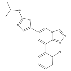 5-(8-(2-Chlorophenyl)-[1,2,4]triazolo[4,3-a]pyridin-6-yl)-N-isopropylthiazol-2-amine结构式