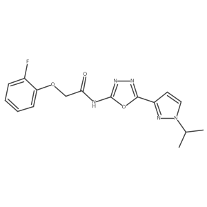2-(2-fluorophenoxy)-N-(5-(1-isopropyl-1H-pyrazol-3-yl)-1,3,4-oxadiazol-2-yl)acetamide Structure