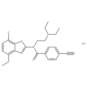 N-(7-chloro-4-methoxybenzo[d]thiazol-2-yl)-4-cyano-N-(2-(diethylamino)ethyl)benzamide hydrochloride Structure